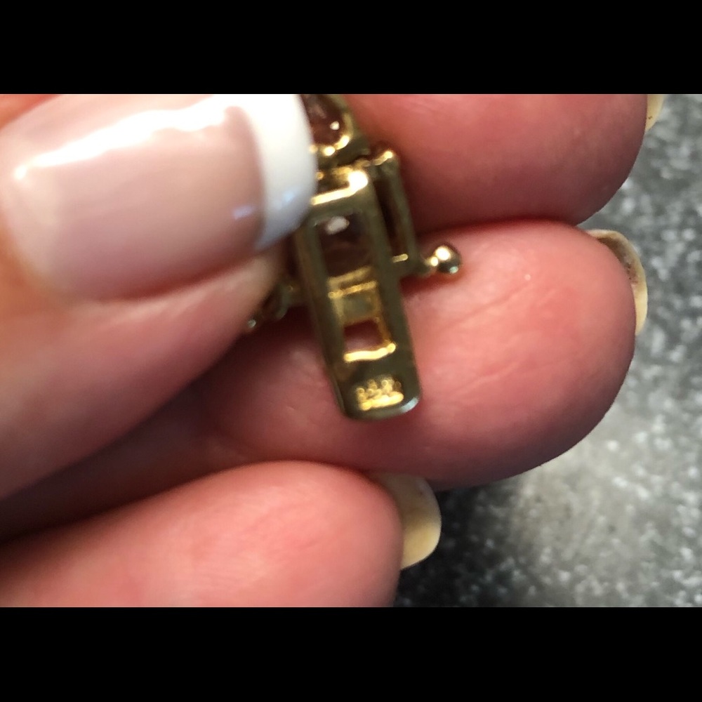 Sterling (14 kt gold plated) zirconia bracelet - Picture 6 of 6